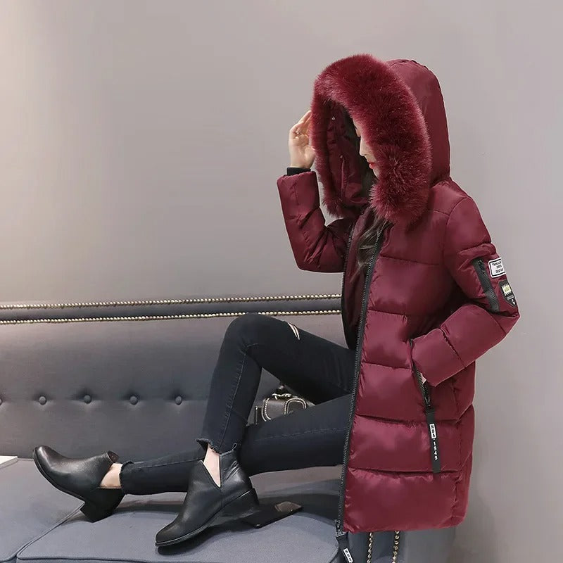 WW | Luxuriöser, Superwarmer Puffermantel Mit Pelzbesatz