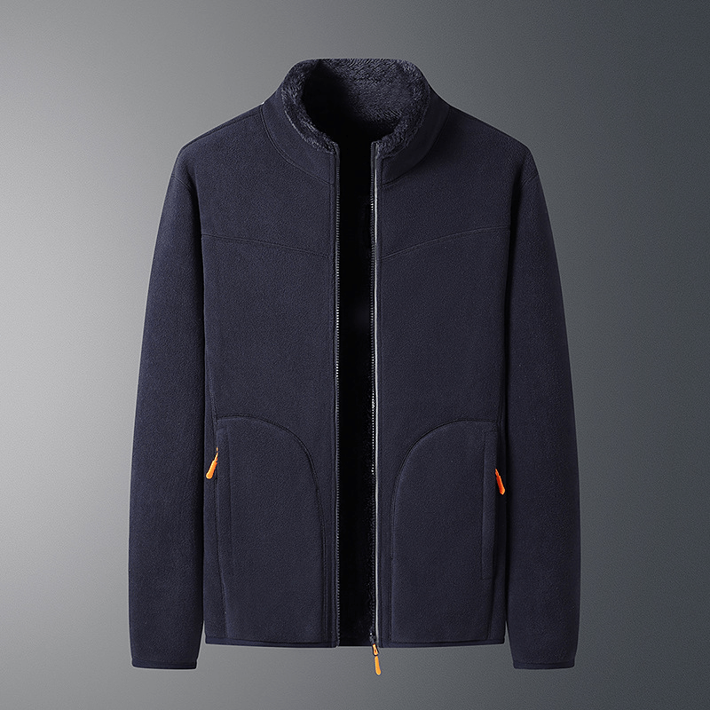 WW | Fleecejacke mit Reißverschlusstaschen - Leichte Wärme - Hoher Kragen - Alltags-Layer