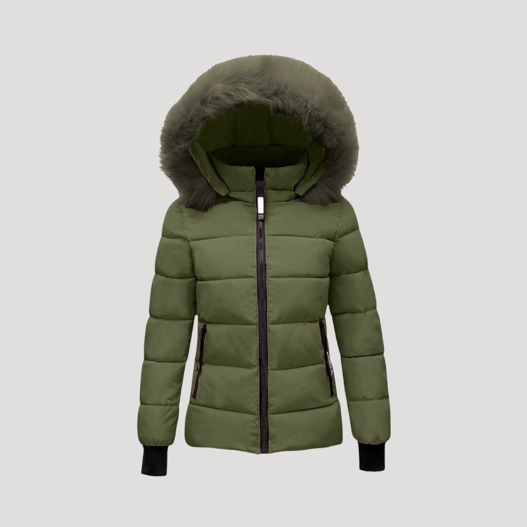 WW | Damen Pufferjacke mit Pelzkapuze & Wattierte Jacke