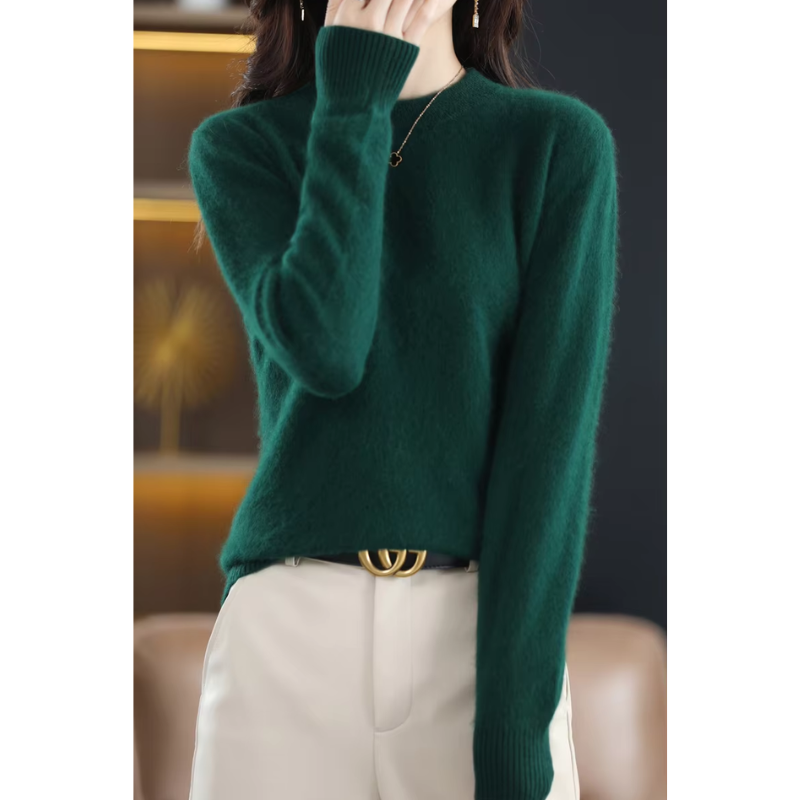 WW | Women's Cashmere Sweater Luxurious Crew Neck, Soft & Fashionable