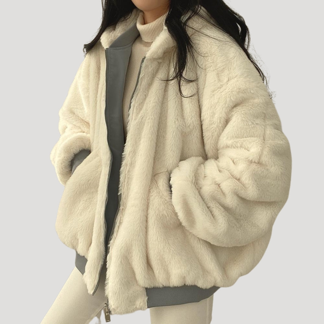 WW | Damen Sherpa-Fleece Winter Teddy-Manteljacke