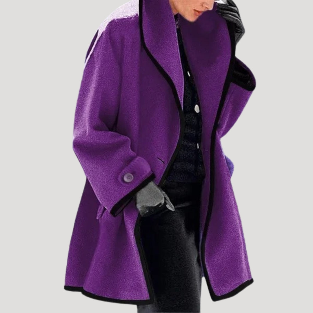 WW | Damen Winterwollmantel eleganter Schwungumhangjacke