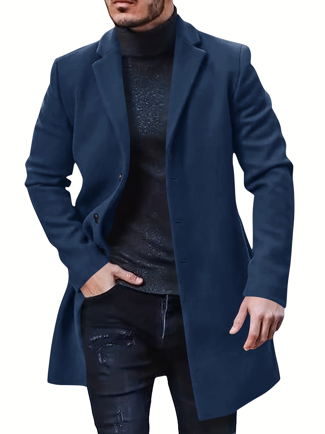 WW | Mid-Length Button-Down Trench Coat For Men - Perfect for WW | Days