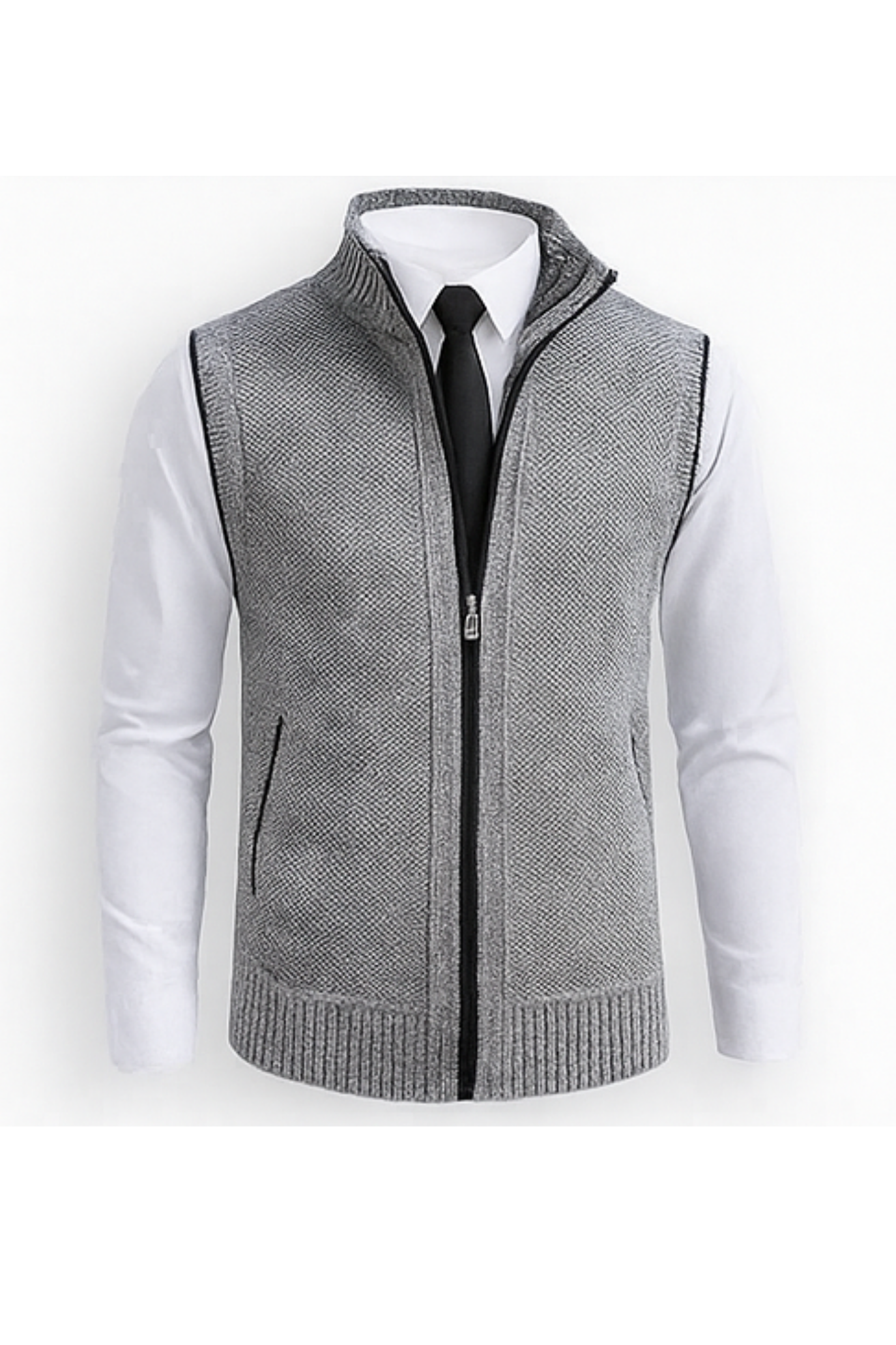 Gerald Zip Cardigan - Grey