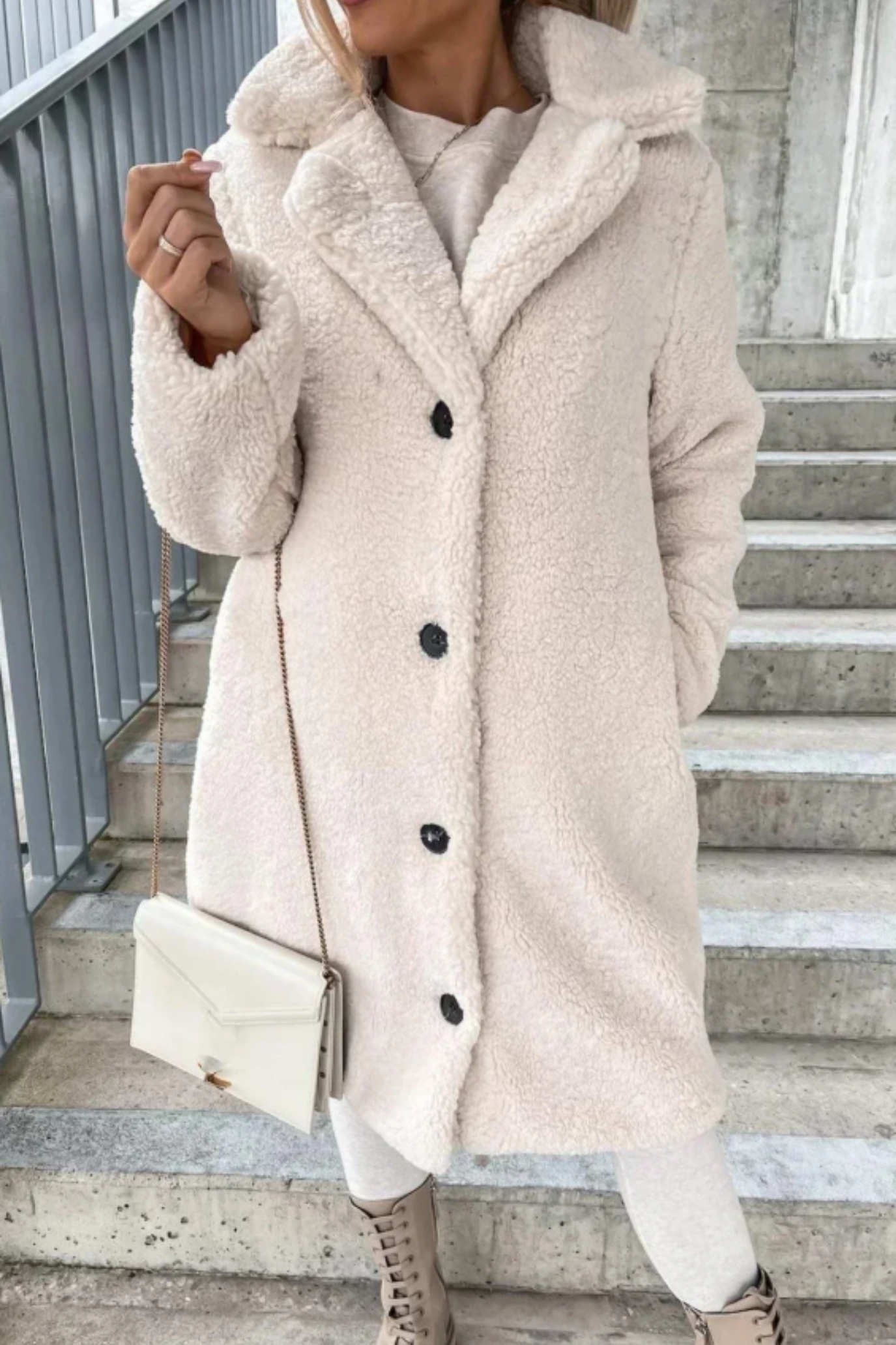 Jess Teddy Coat - White