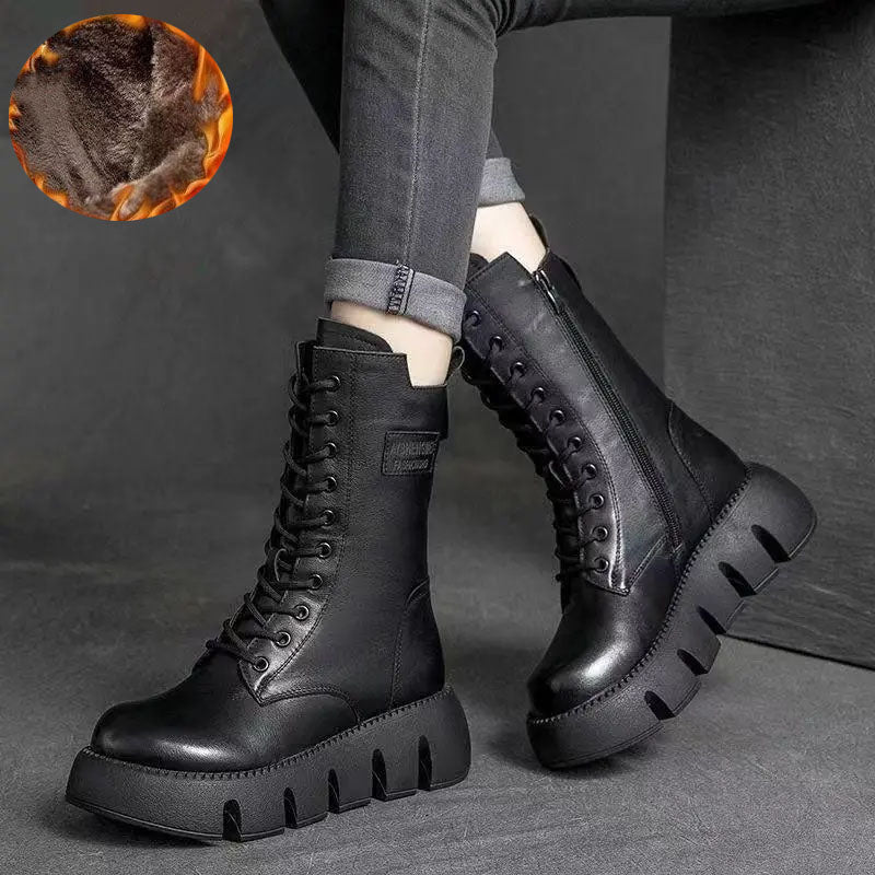 Lena | Chunky Sole Side Zip Women's Boots