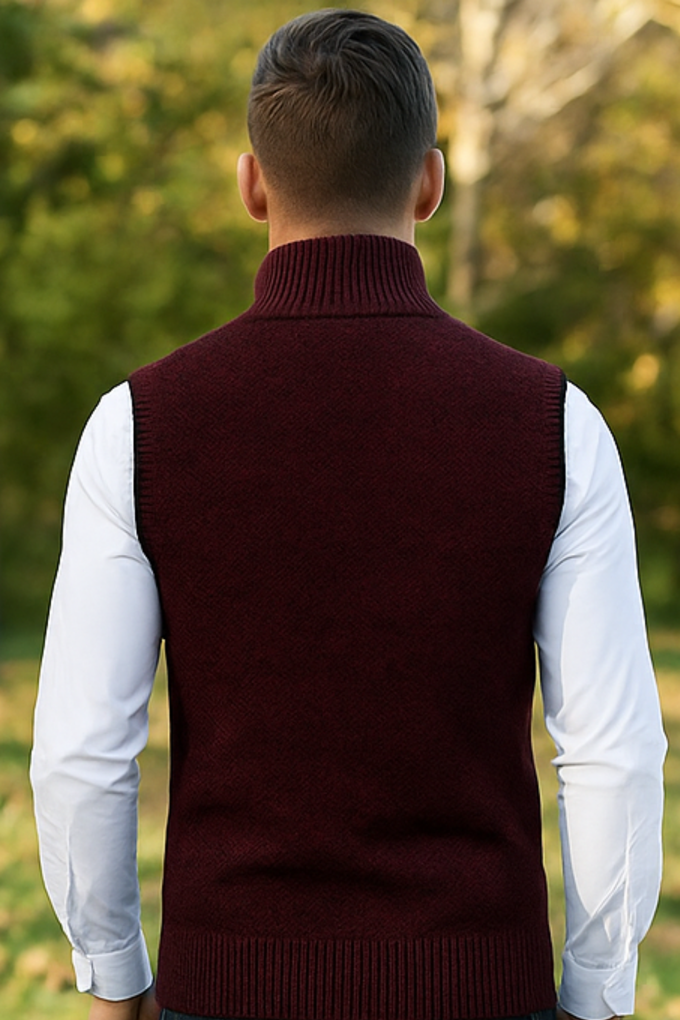 Gerald Zip-Up Knitted Vest - Red
