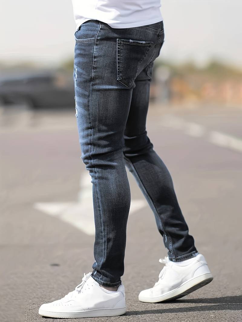 WW | Skinny Fit Jeans with Rips - Stretch Denim Pants for Everyday & Streetwear Style