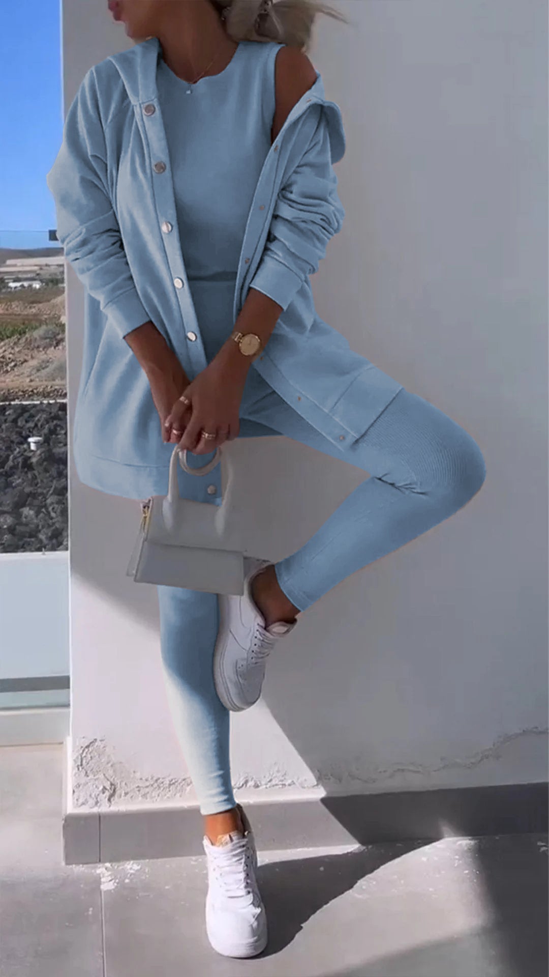 WW | Elegante Weste mit Sweatshirt mit Kapuze Set