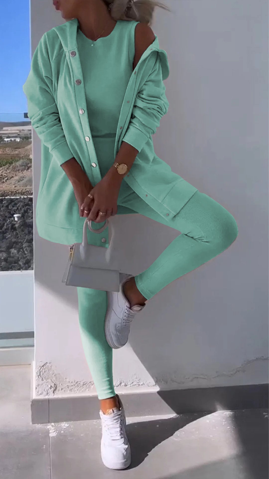 WW | Elegante Weste mit Sweatshirt mit Kapuze Set
