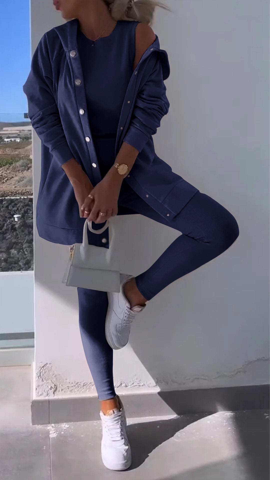 WW | Elegante Weste mit Sweatshirt mit Kapuze Set