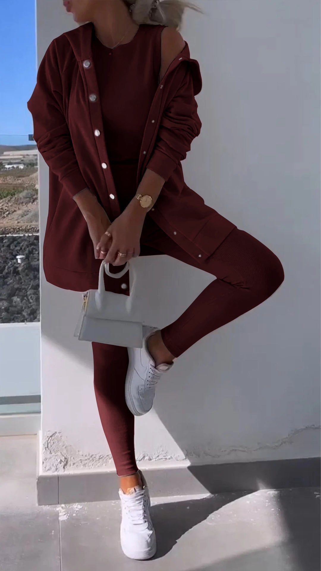 WW | Elegante Weste mit Sweatshirt mit Kapuze Set