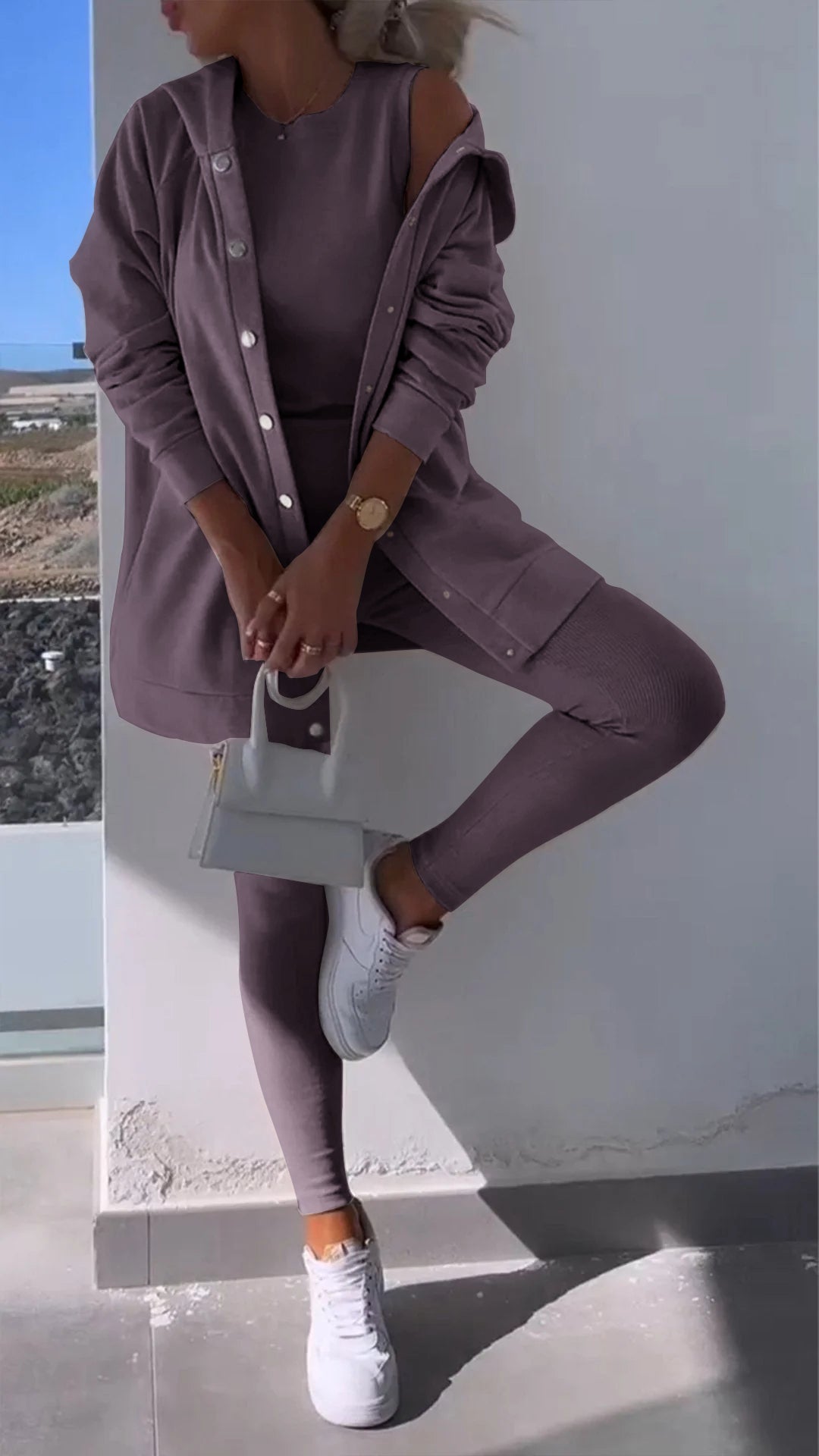 WW | Elegante Weste mit Sweatshirt mit Kapuze Set