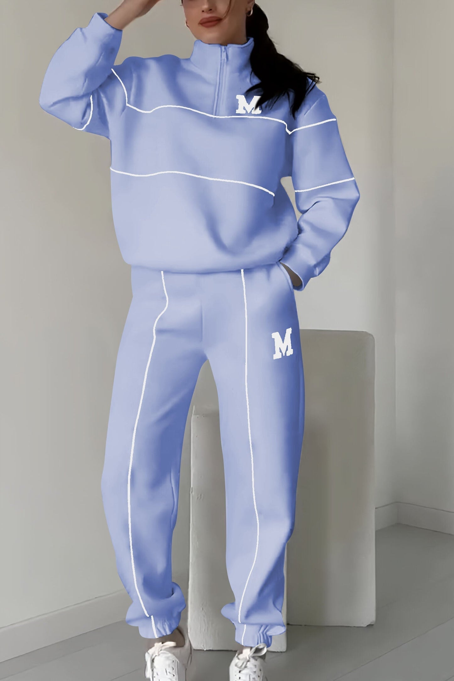 WW | Zweiteiler Set - Pullover & Hose - Weich & Bequem - Baumwollmischung für Herbst & Winter