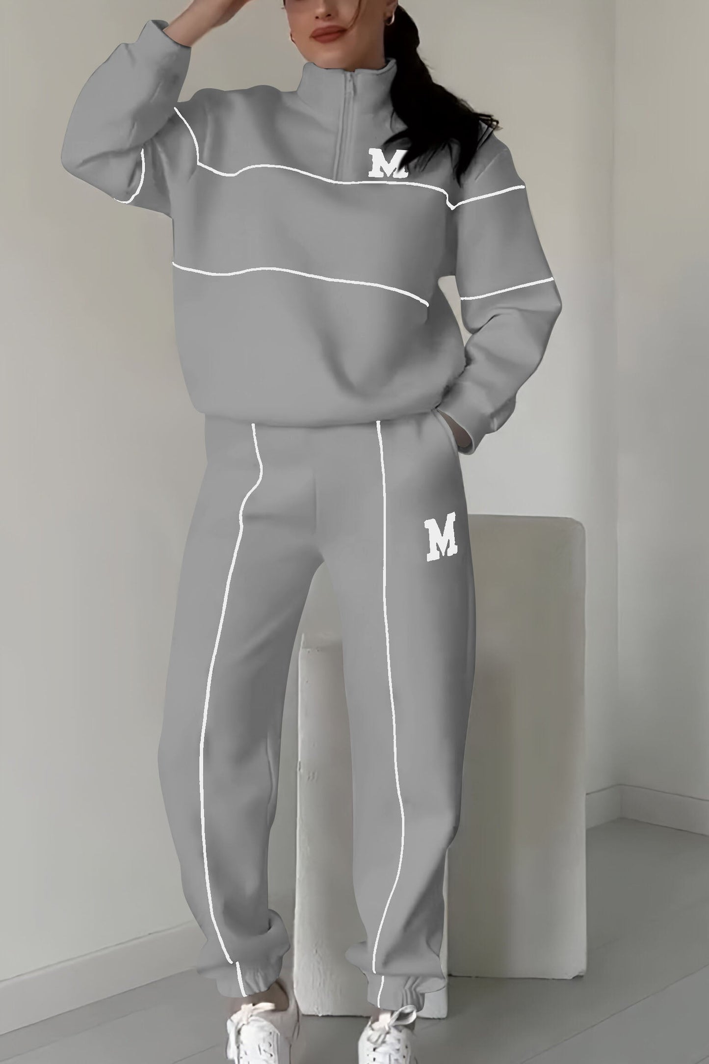 WW | Zweiteiler Set - Pullover & Hose - Weich & Bequem - Baumwollmischung für Herbst & Winter