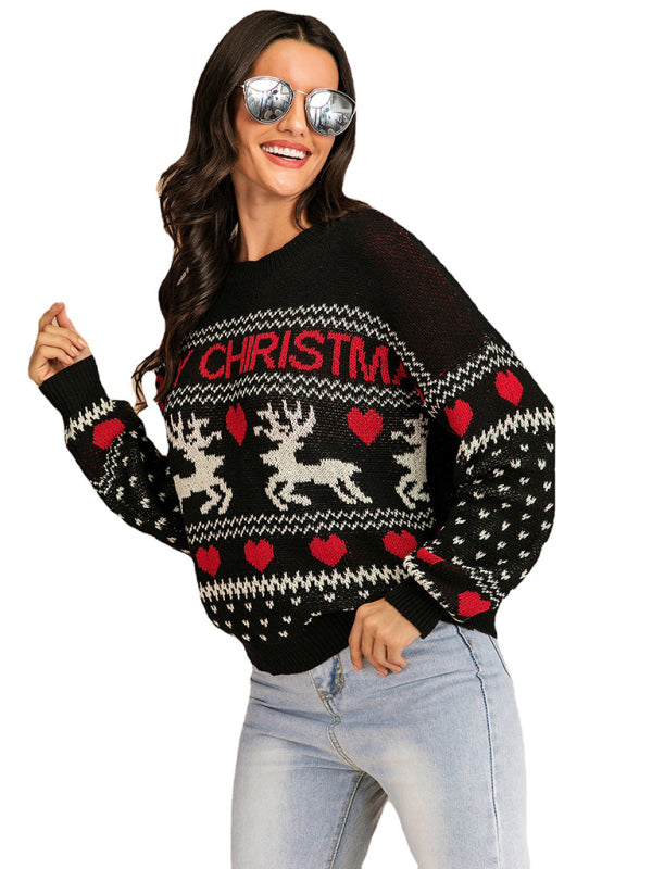 WW | Reindeer Jacquard Knit Christmas Sweater