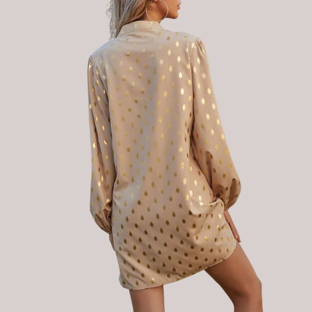 WW | Luxuriöses Schiftkleid mit Punktemuster