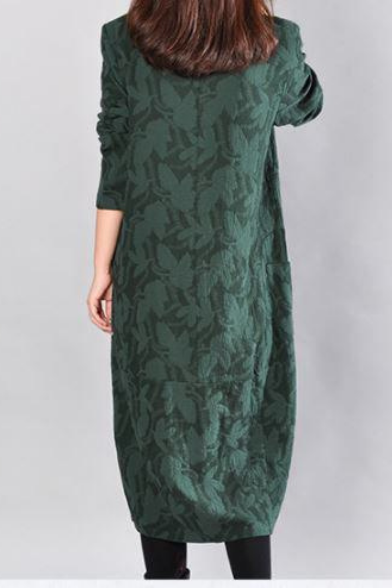 Kayla Maxi Dress with Leaf Print - Green