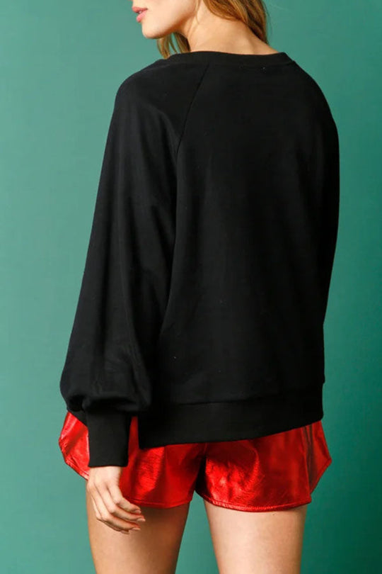 WW | Weihnachts Lebkuchenmann Pailletten Langarm Sweatshirt