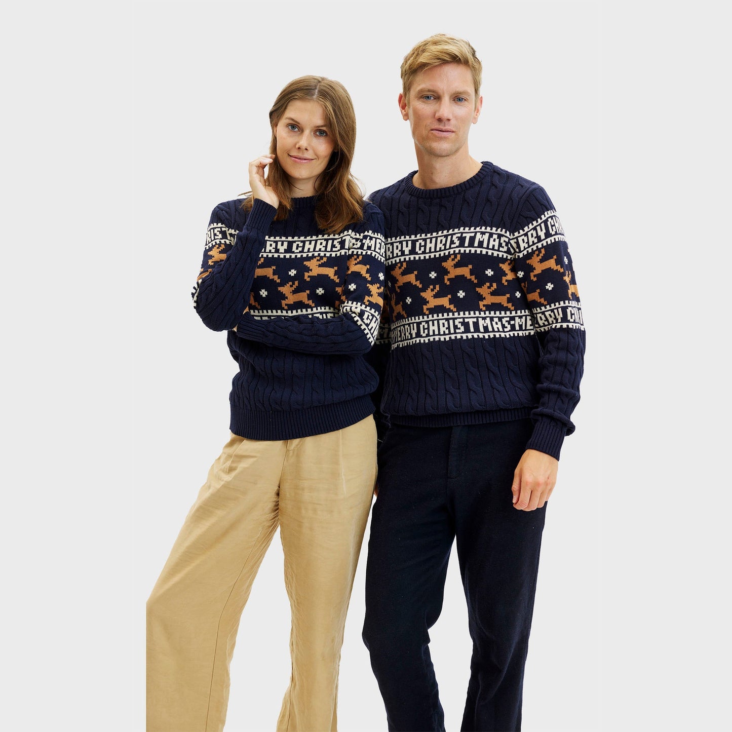 WW | Der elegante Weihnachtspulli Blau - Herren