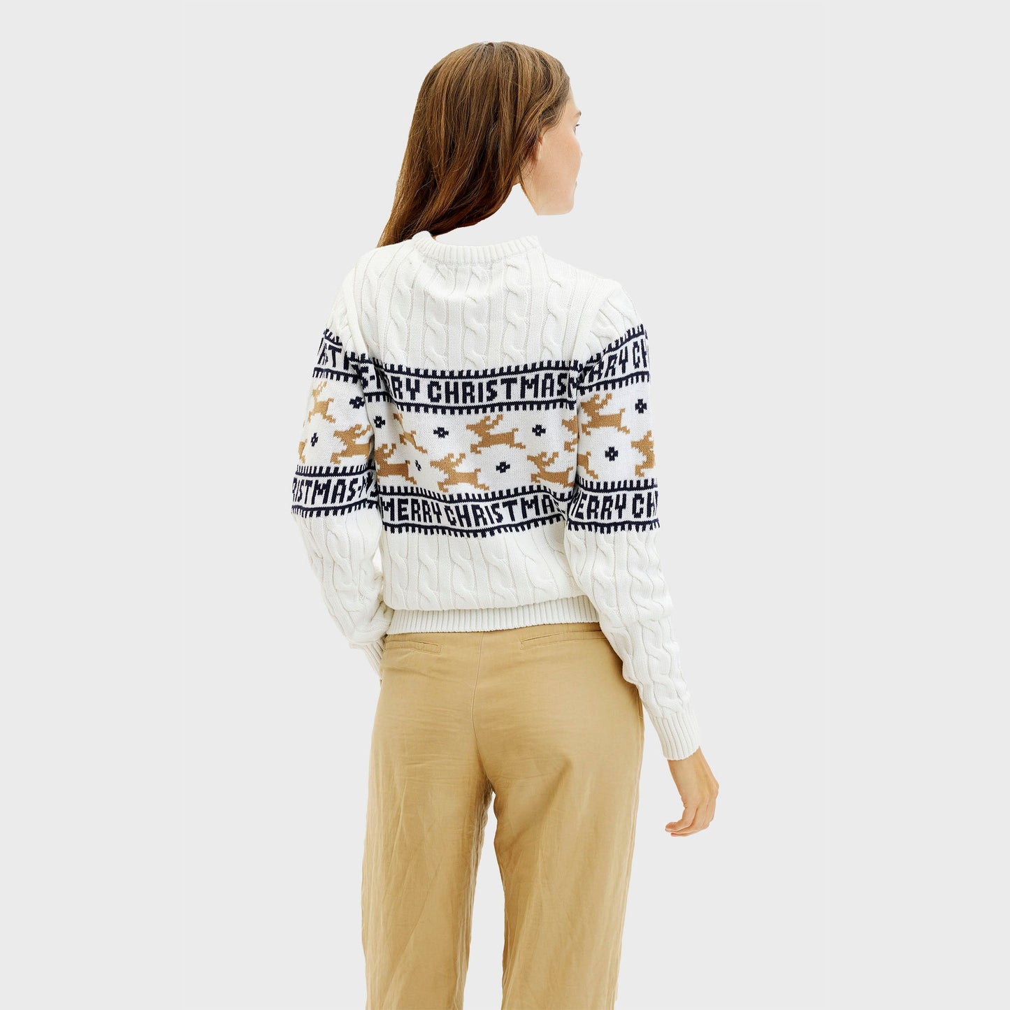 WW | Der elegante Weihnachtspullover Weiß - Damen