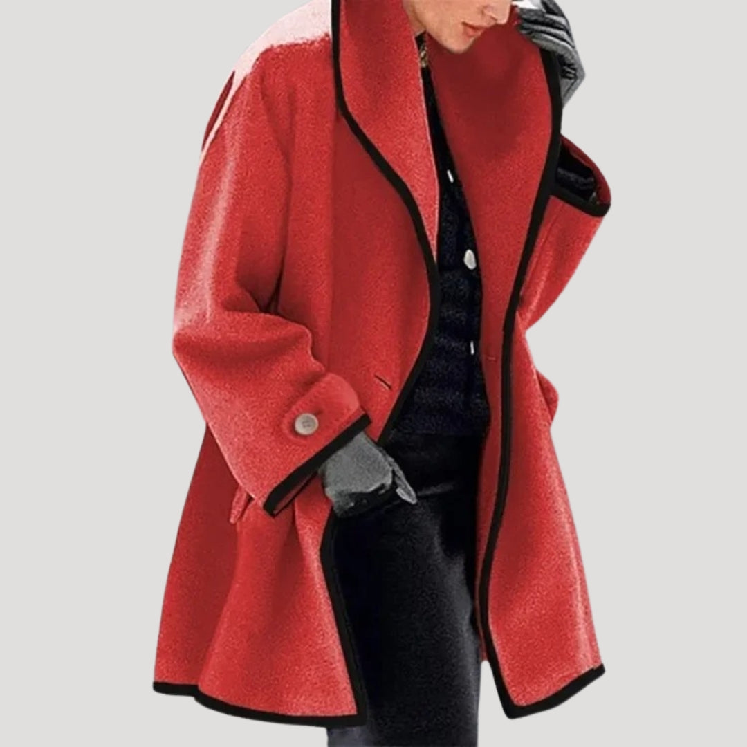WW | Damen Winterwollmantel eleganter Schwungumhangjacke