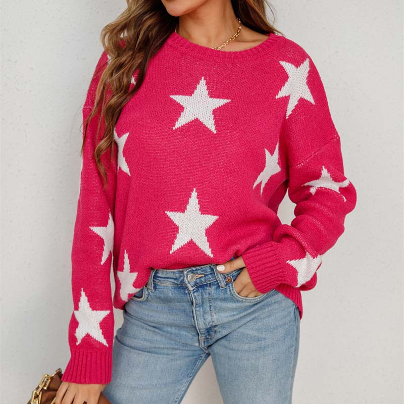 WW | Strickpullover mit Sternenmuster Design