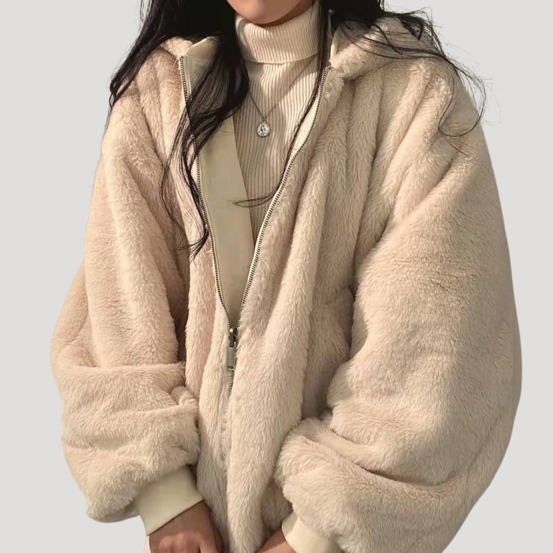 WW | Damen Sherpa-Fleece Winter Teddy-Manteljacke