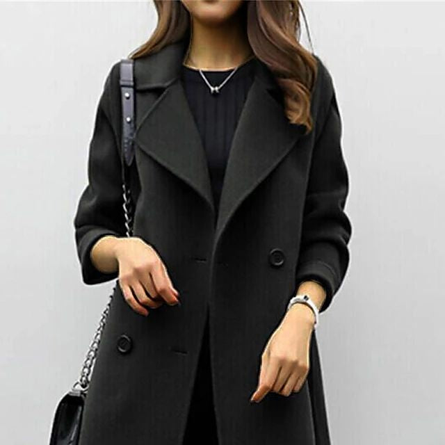 WW | Damen Tailored Woll Duster Hoher Kragen