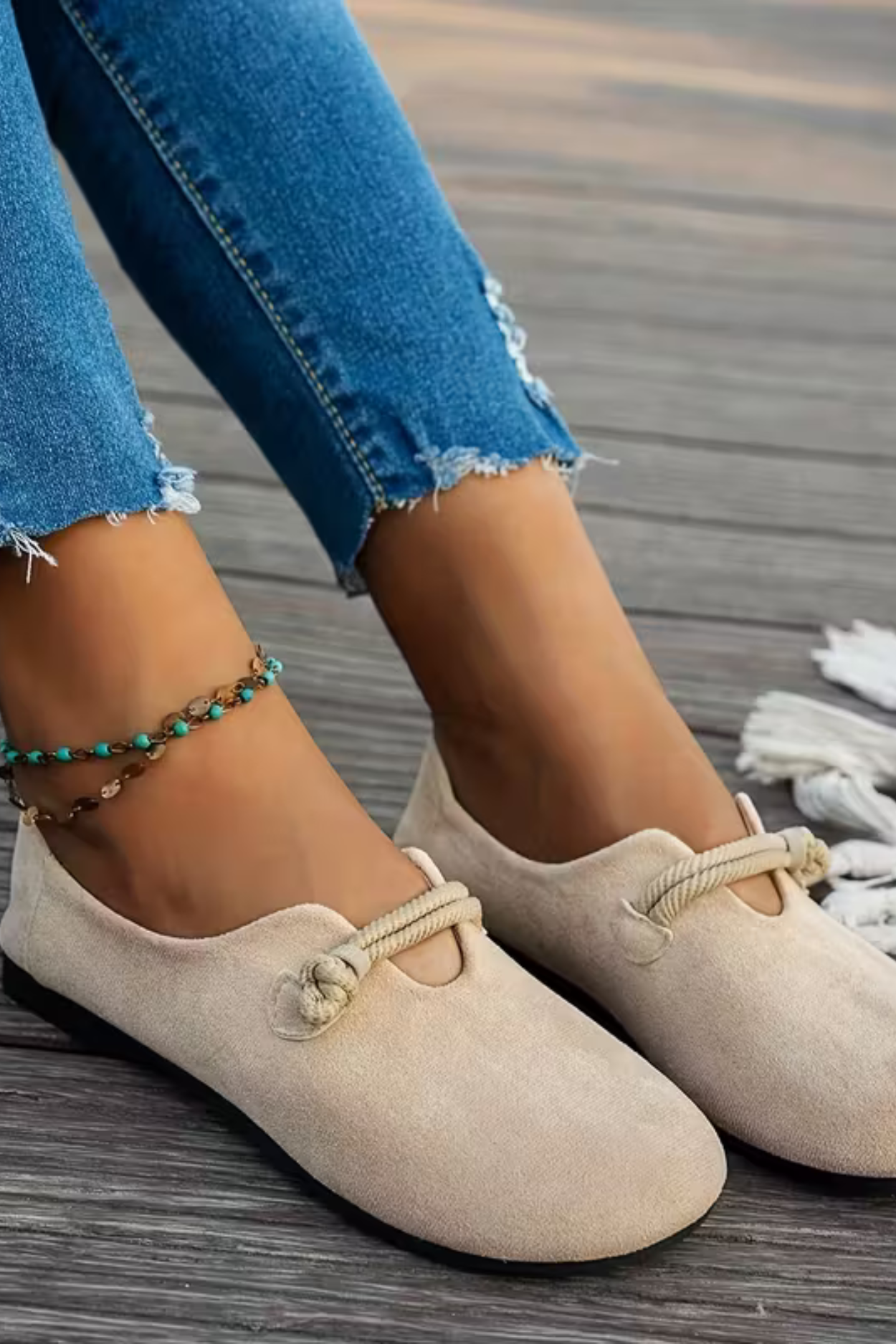 Marjorie Comfortable Slip-On Shoes - Beige
