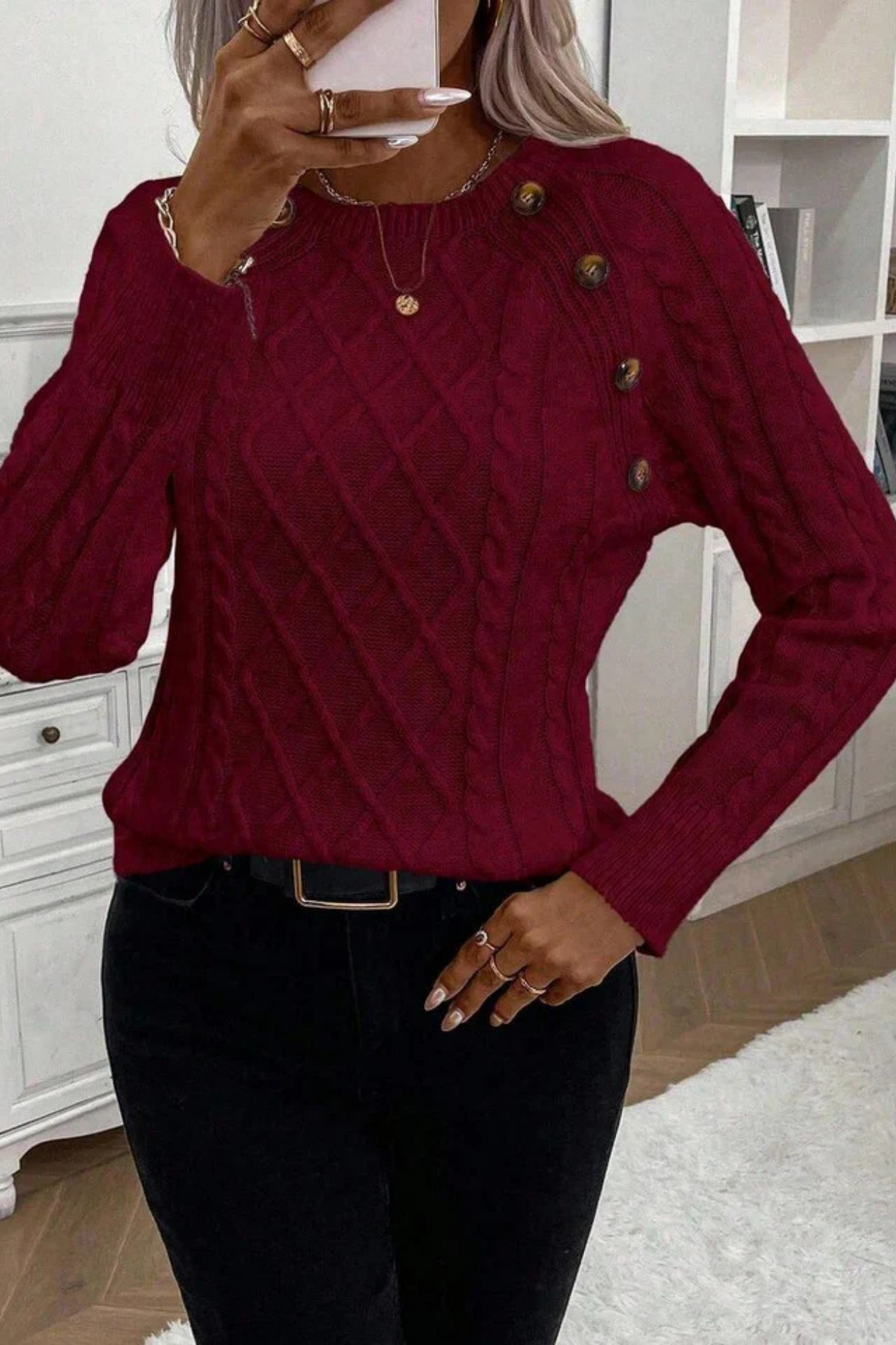 Cora | Knitted jumper with button details