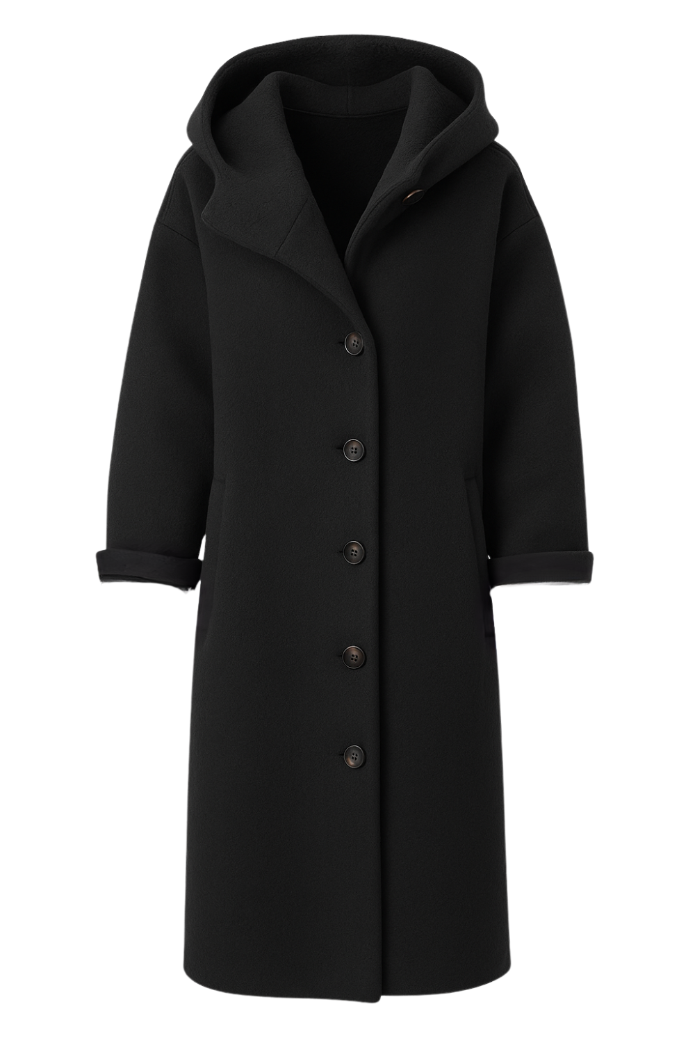 Aemie Stylish Long Winter Jacket - Black