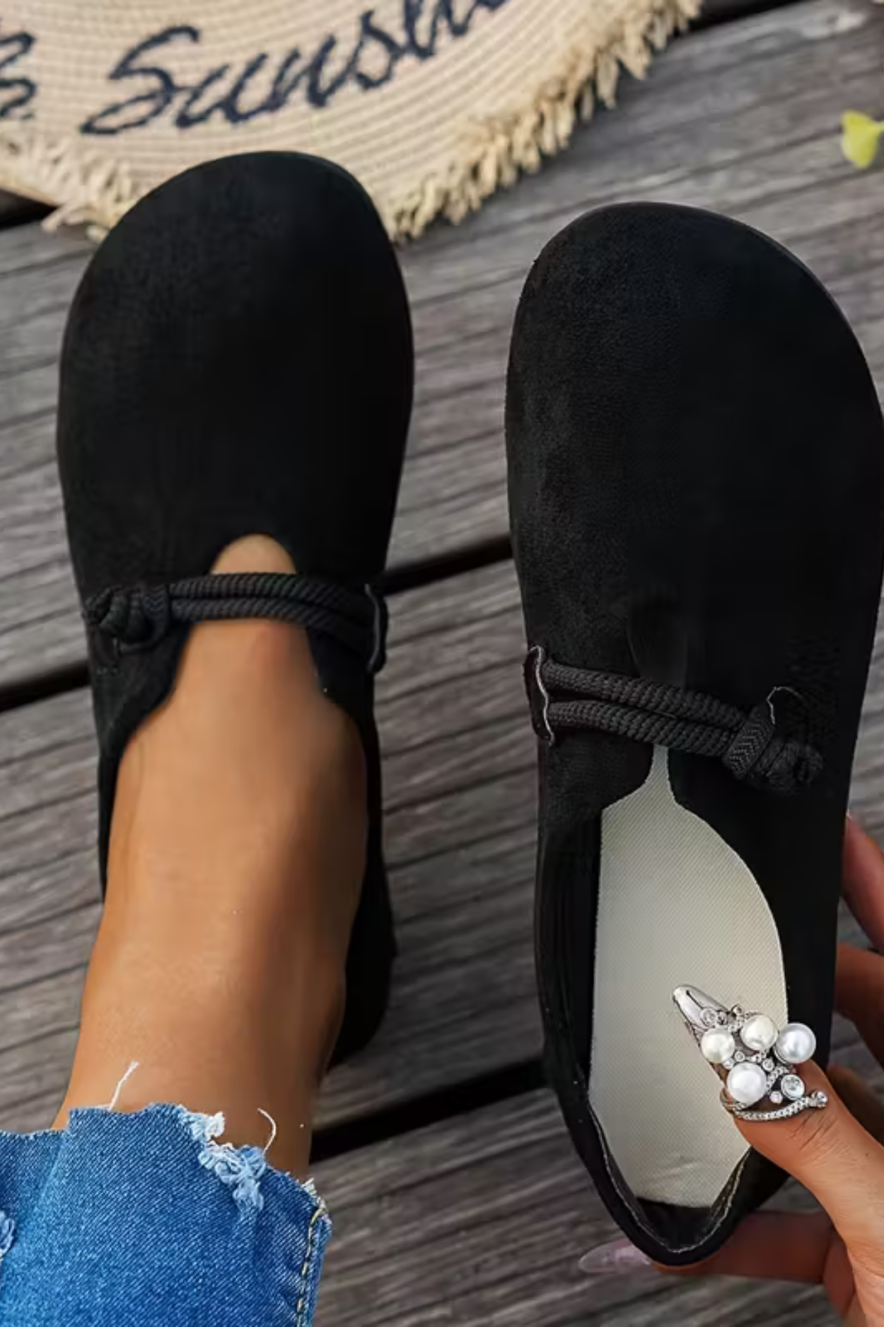 Marjorie Comfortable Slip-On Shoes - Black