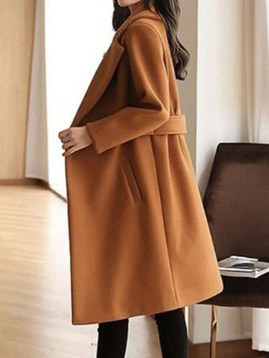 WW | Lange Wollmischung Mantel - Elegante Taillierte Passform - Winterbereit - Büro- bis Abendkleidung