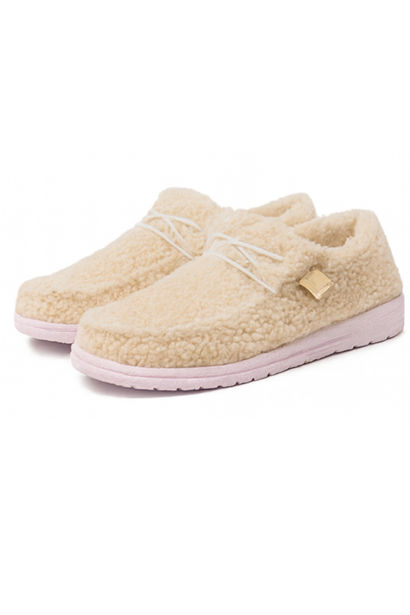 Winnie Warm Teddy Slippers - Beige