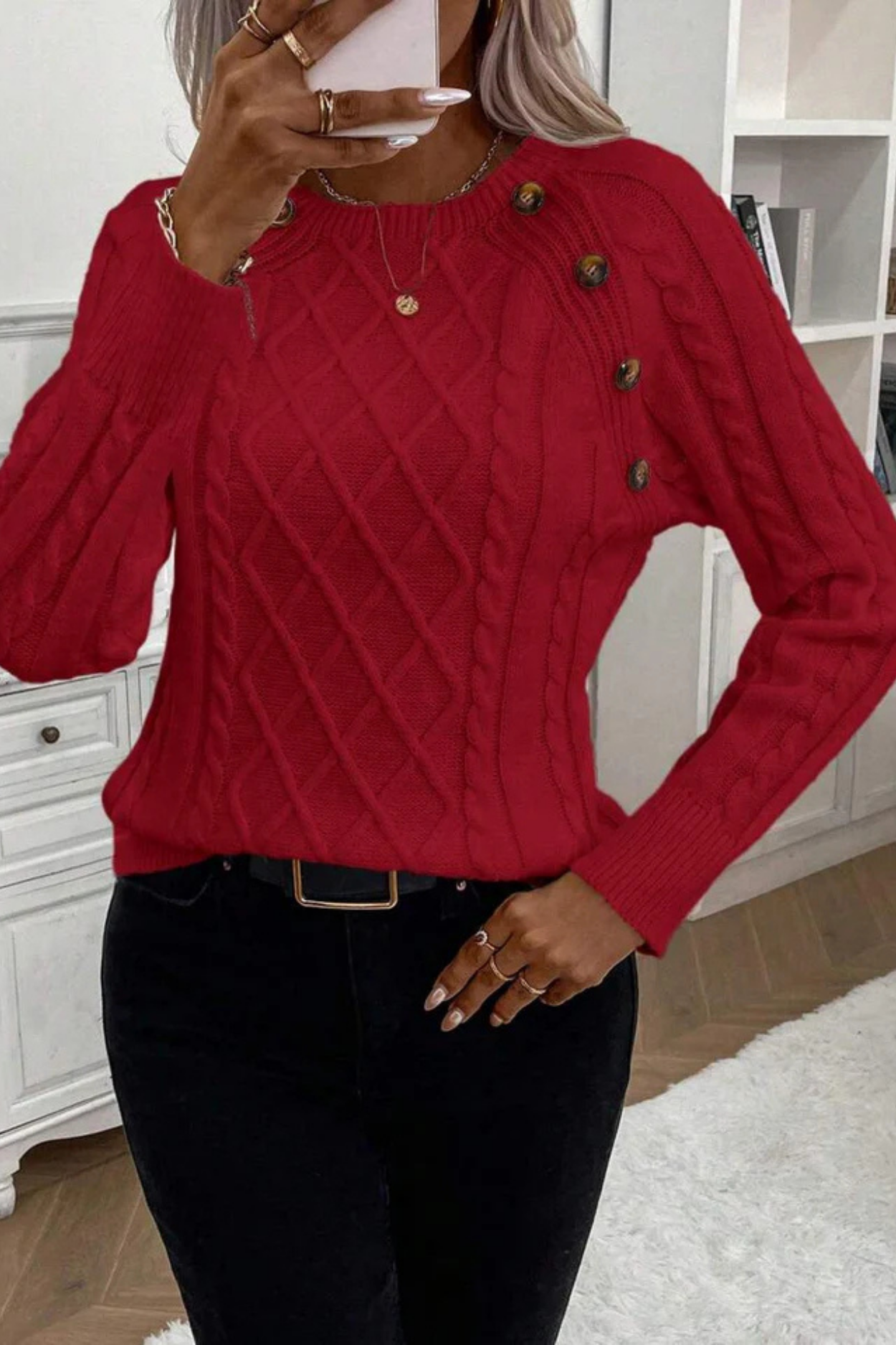 Cora | Knitted jumper with button details