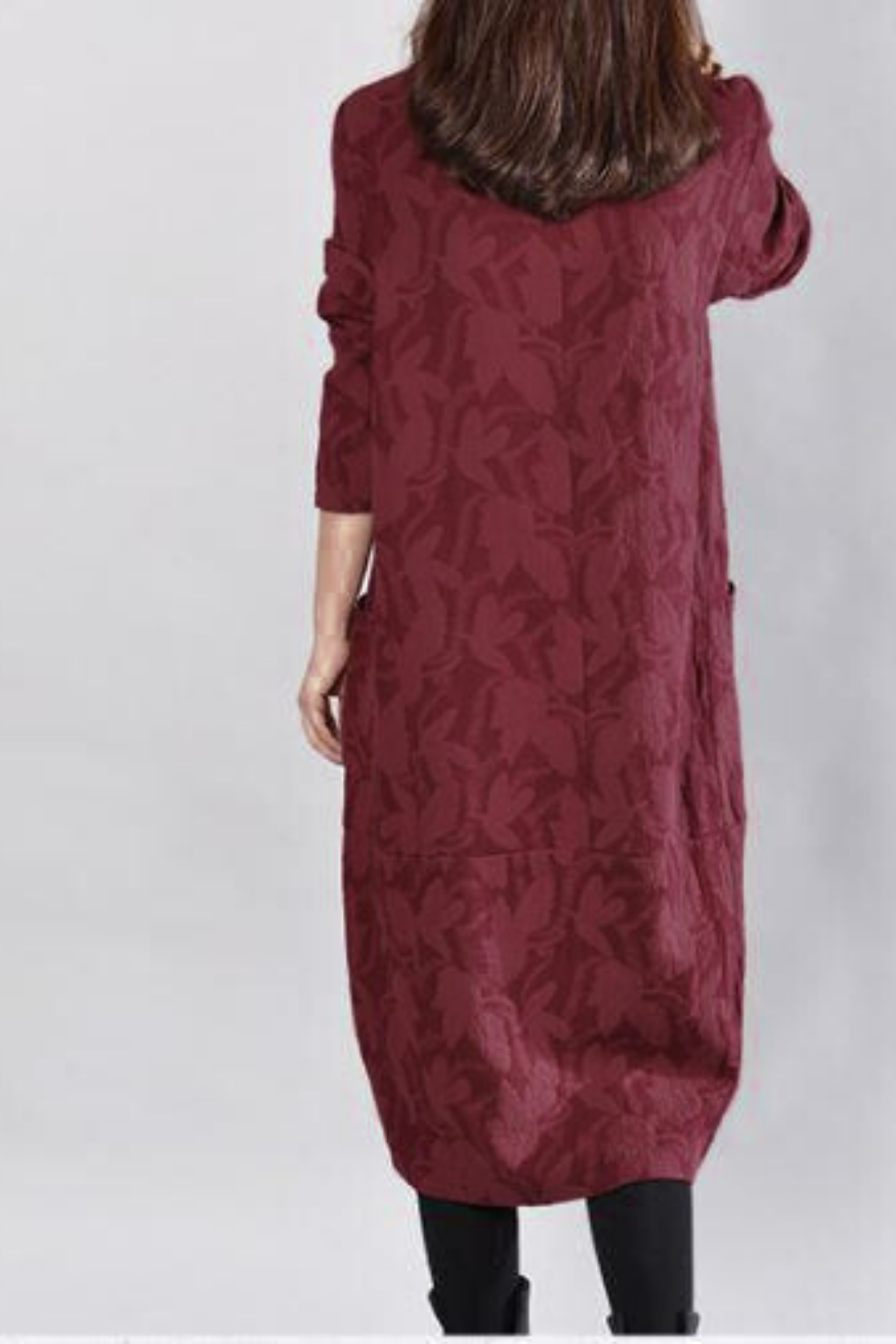 Kayla Maxi Dress with Leaf Print - Red