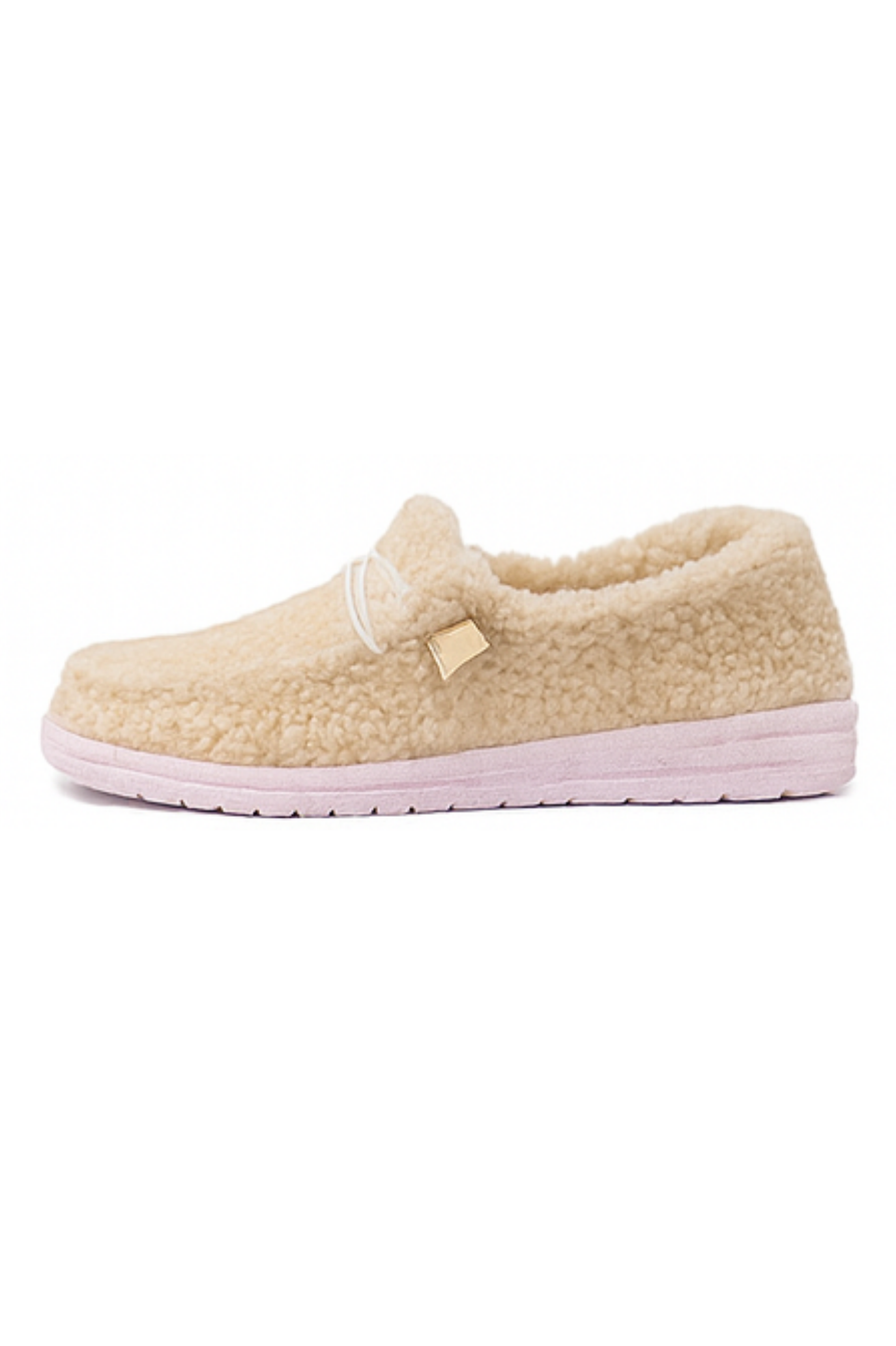Winnie Warm Teddy Slippers - Beige