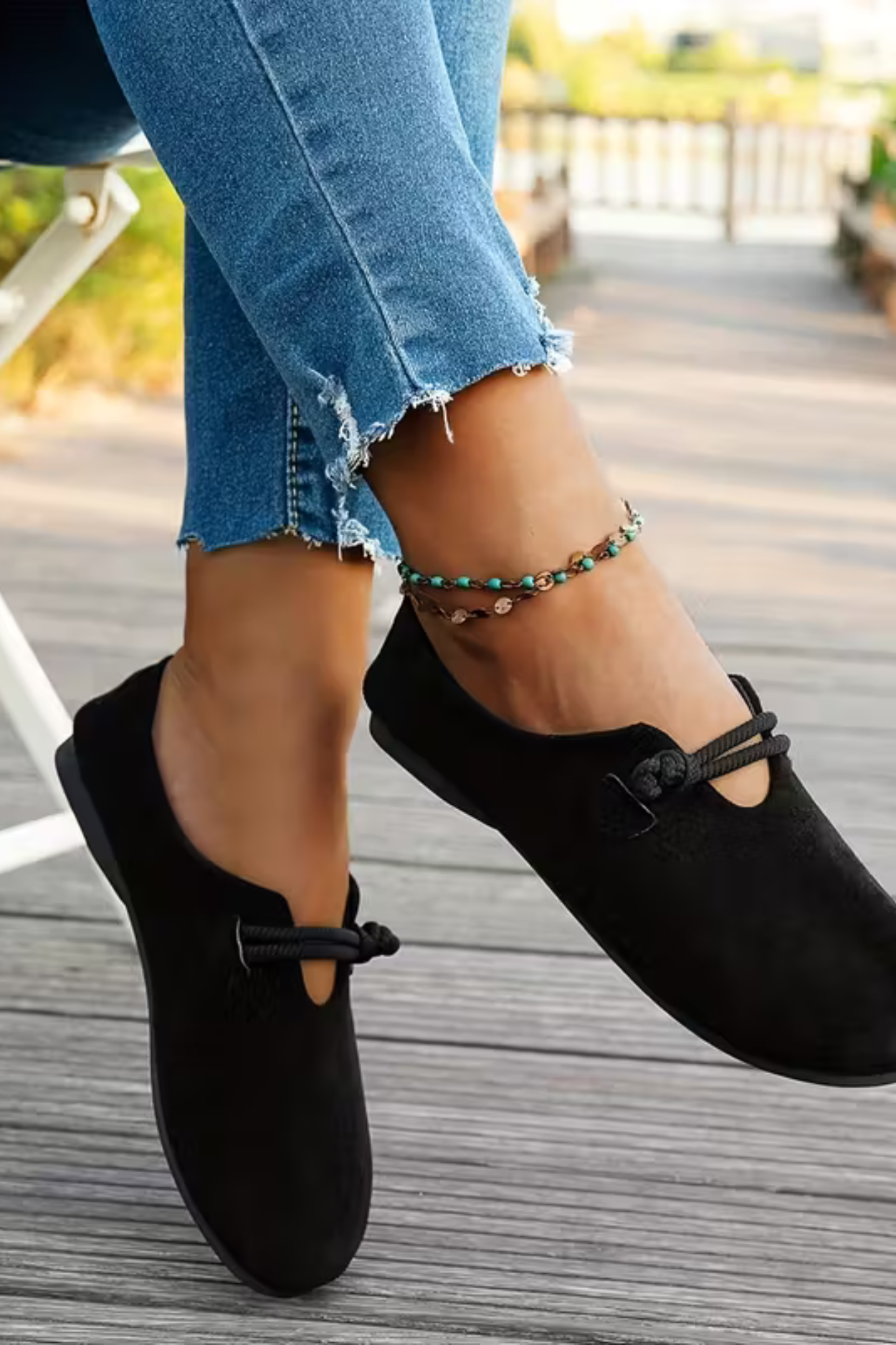 Marjorie Comfortable Slip-On Shoes - Black