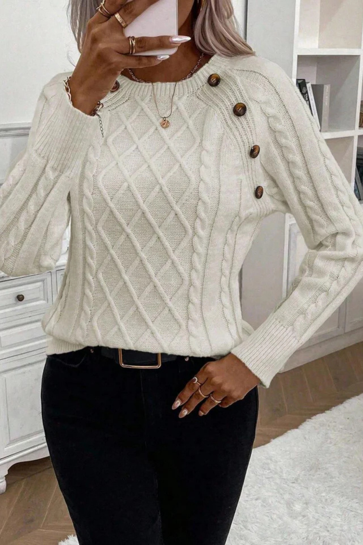 Cora | Knitted jumper with button details
