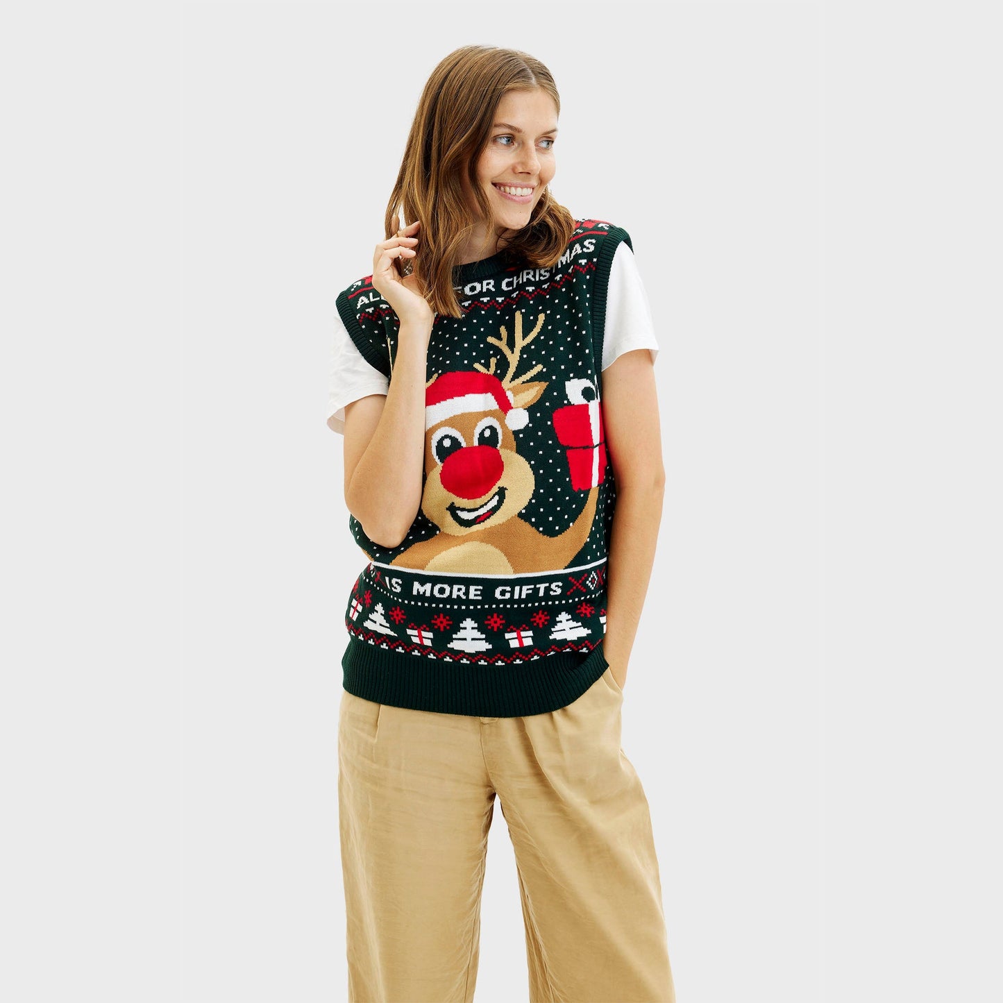 WW | Rudolphs Weihnachtsstrickjacke - Damen