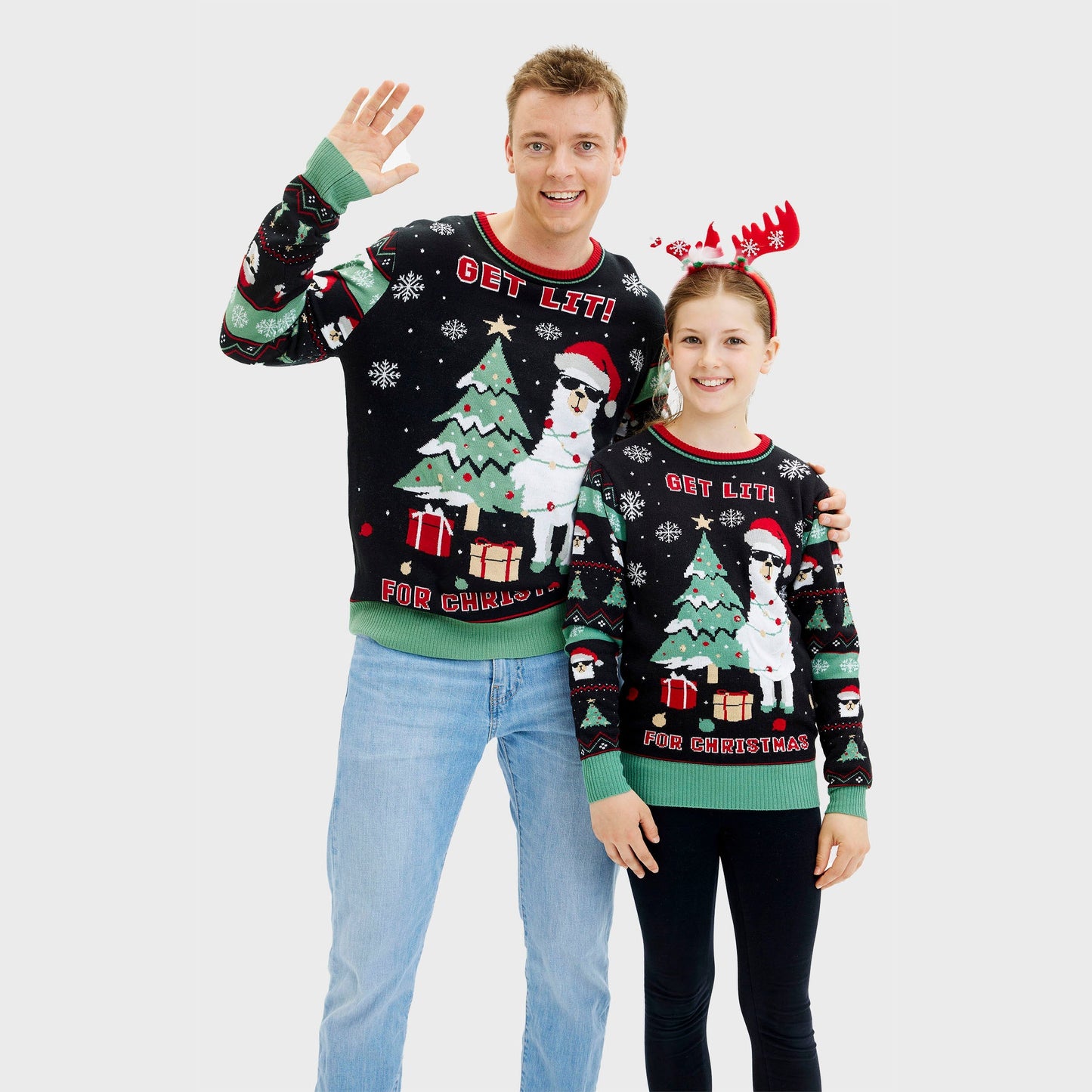 WW | Get Lit Llama Weihnachten Weihnachtspulli - Herren