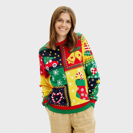 WW | Der Patchwork Weihnachts-Pullover - Damen