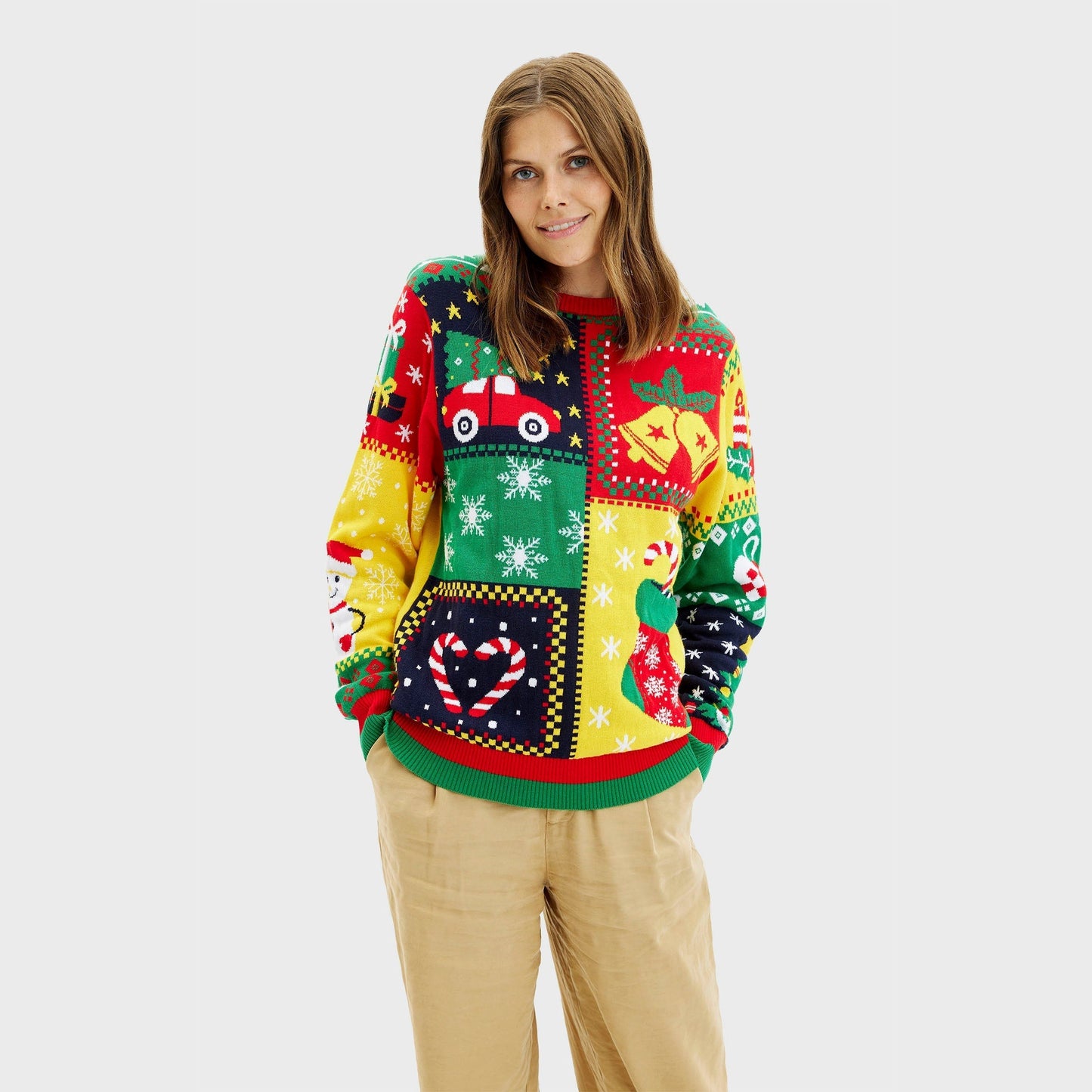 WW | Der Patchwork Weihnachts-Pullover - Damen