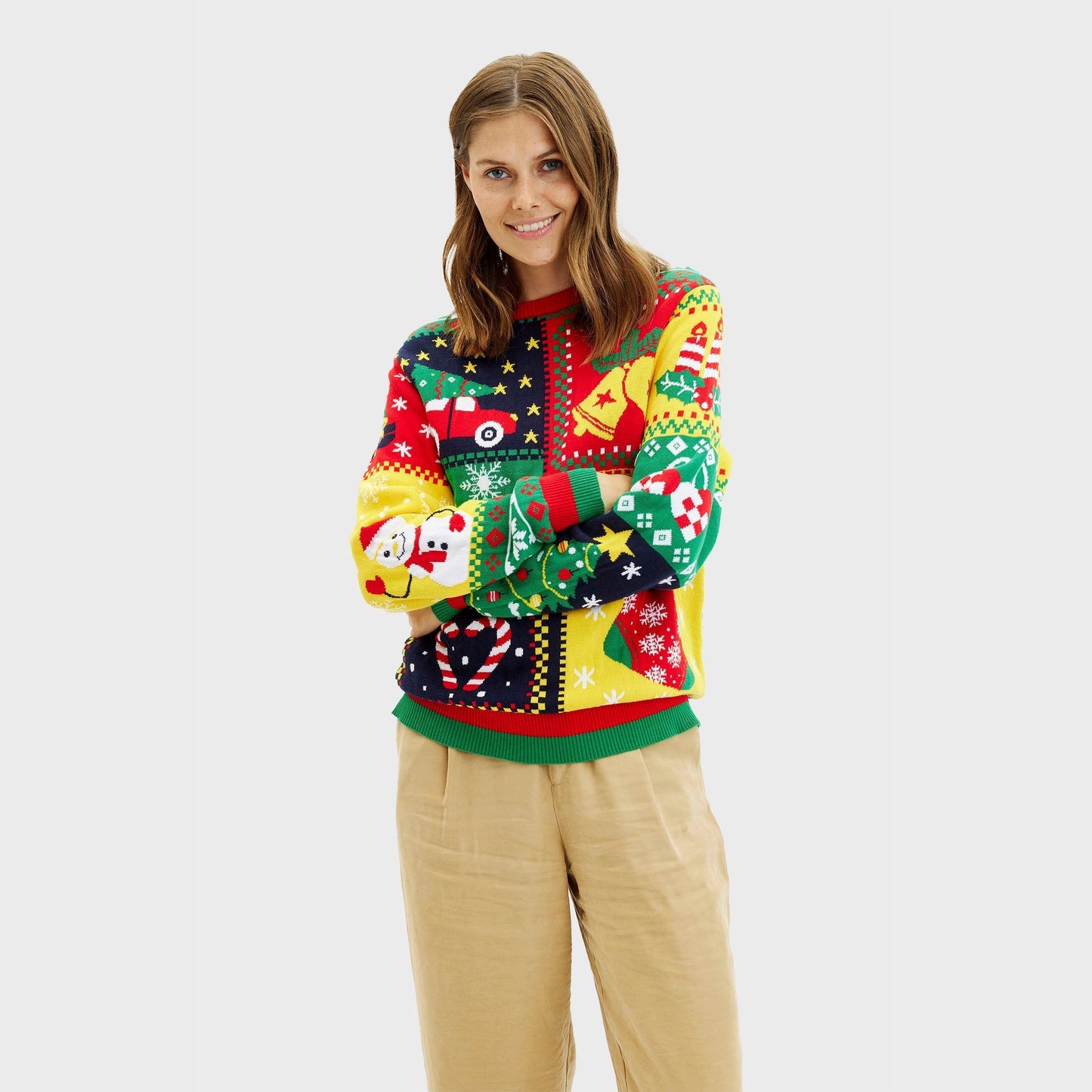 WW | Der Patchwork Weihnachts-Pullover - Damen