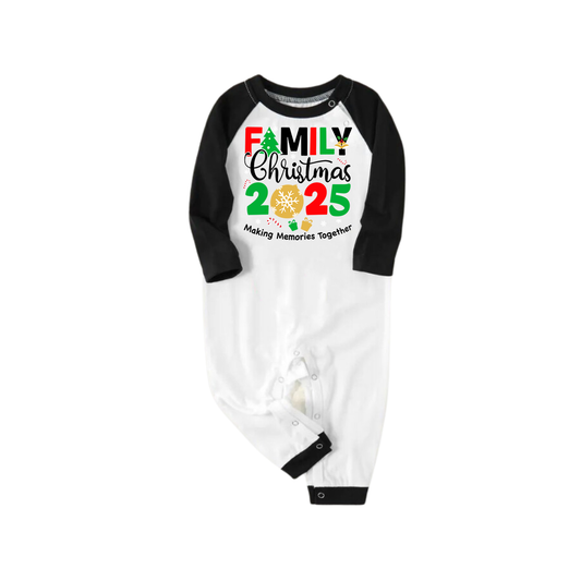 WW | "Family Christmas 2025 Creating Memories Together" Printed green and black plaid Christmas family pajamas