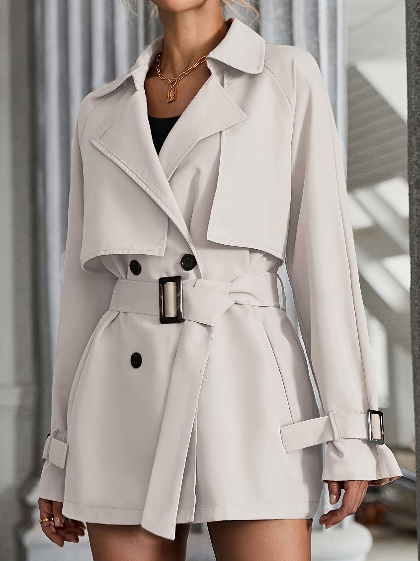 WW | Women's Trench Coat with Belt and Long Sleeves - Perfect for Any Occasion