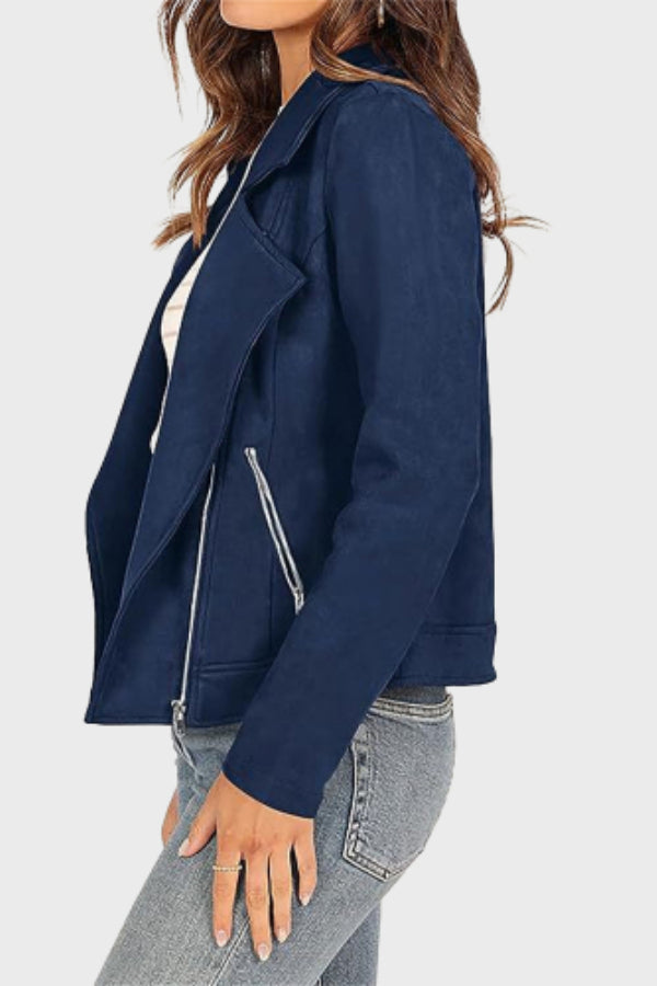 WW | Suede Cropped Biker Jacket