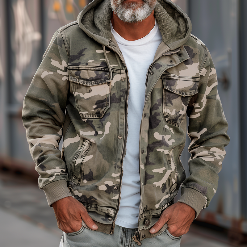 WW | Camouflage Cargo Jacket with Hood