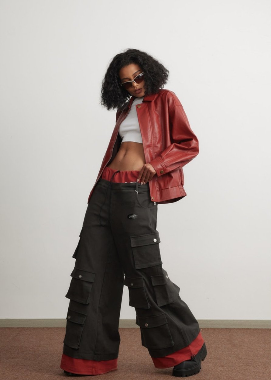 WW | Rote Lederjacke - Unisex Mode